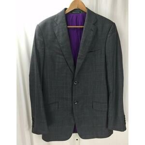 J. Hilburn Vitale Barberis Canonico Wool Gray Check Jacket Blazer Bespoke 39L